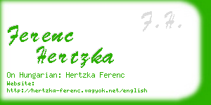 ferenc hertzka business card